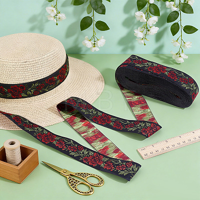 Vintage Jacquard Polyester Ribbon OCOR-WH0101-270-1