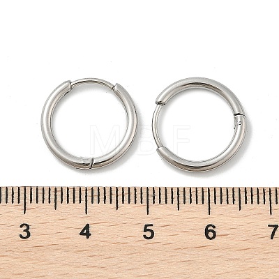 Tarnish Resistant 304 Stainless Steel Huggie Hoop Earrings EJEW-G272-02-12mm-P-1