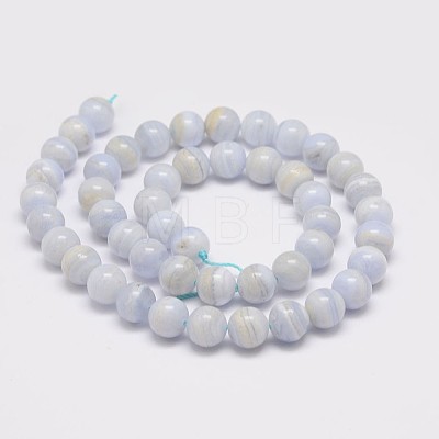 Natural Blue Lace Agate Bead Strands G-K153-B02-6mm-AB-1
