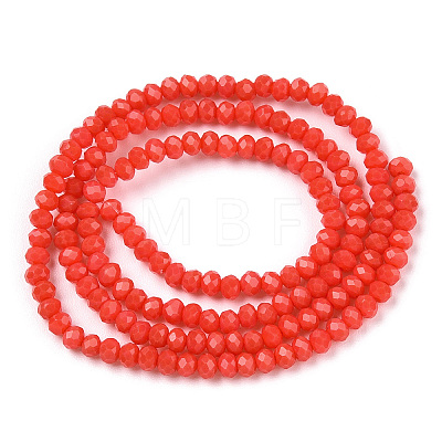 Opaque Solid Color Imitation Jade Glass Beads Strands EGLA-A044-P8mm-D03-1