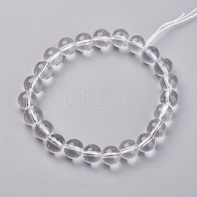 Natural Quartz Crystal Stretch Bracelets G-N0268-02-1