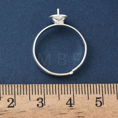 Adjustable Brass Cup Peg Ring Settings For Half-drilled Beads KK-K414-02A-S-1