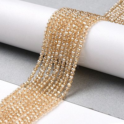 Transparent Electroplate Glass Beads Strands GLAA-H021-01A-PL01-1