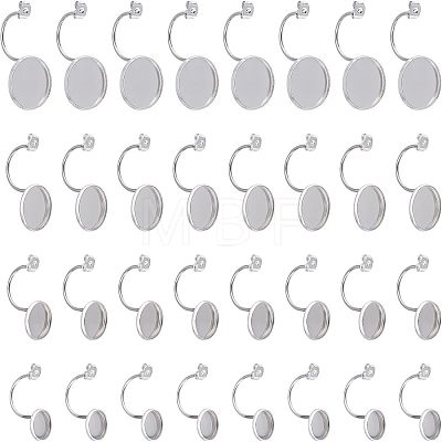 Unicraftale 32Pcs 4 Styles 304 Stainless Steel Ear Nuts STAS-UN0033-26-1