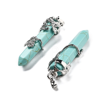 Synthetic Turquoise Big Pointed Pendants G-A172-16I-1