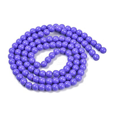 Painted Glass Bead Strands X-DGLA-S071-8mm-B41-1