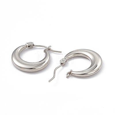 Tarnish Resistant 201 Stainless Steel Hoop Earrings with 304 Stainless Steel Pins for Women X-EJEW-B016-06P-1