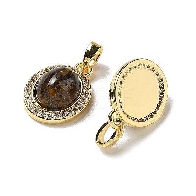 Natural Tiger Eye Pendants KK-R210-24G-1