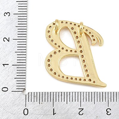 Brass Micro Pave Clear Cubic Zirconia Pendants CU-CBA8481-01G-B-1