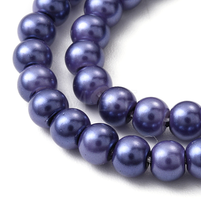 Eco-Friendly Dyed Glass Pearl Round Beads Strands X-HY-A002-4mm-RB079N-1