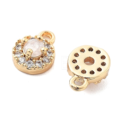 Brass Micro Pave Cubic Zirconia Charms KK-L222-001G-04-1