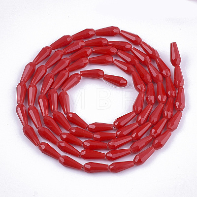 Opaque Solid Color Glass Beads Strands X-GLAA-T009-001A-1