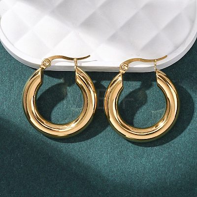 304 Stainless Steel Hoop Earrings X-EJEW-G458-02G-1