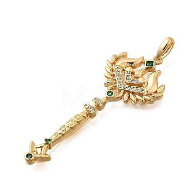 Brass Micro Pave Cubic Zirconia Big Pendants X1-KK-B147-04G-09-1