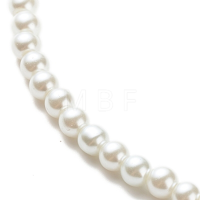 Glass Pearl Round Beaded Necklace for Women X-NJEW-JN03903-1