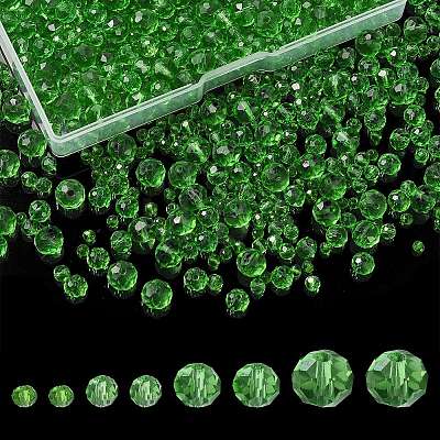 8 Strands 4 Size Transparent Glass Beads Strands EGLA-YW0003-09C-1