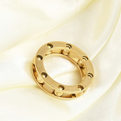 Ion Plating(IP) 304 Stainless Steel Finger Ring for Women RJEW-A052-03A-G01-1