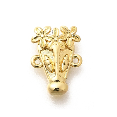 Rack Plating Brass Flower Animal Connector Charms KK-L225-027G-1