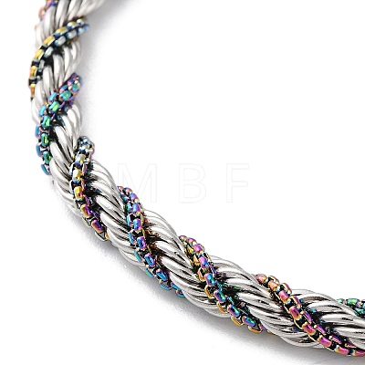 304 Stainless Steel Rope Chain Bracelets for Women BJEW-G712-14A-PRC-1