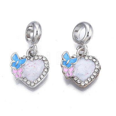 Rack Plating Alloy Enamel European Dangle Charms MPDL-N039-053-1