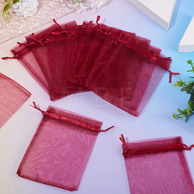 50Pcs Organza Bags Jewellery Storage Pouches Wedding Favour Party Mesh Drawstring Gift OP-TA0001-16D-1