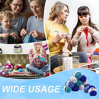 12 Skeins 4 Colors 4-Ply 60%Polyester 40%Acrylic Blended Yarn OCOR-FS0001-07D-1