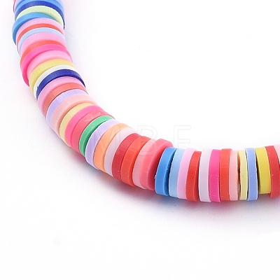 Handmade Polymer Clay Heishi Beaded Choker Necklaces NJEW-JN02722-04-1