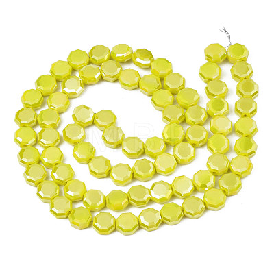 Electroplate Opaque Solid Color Glass Beads Strands EGLA-N002-27-B03-1