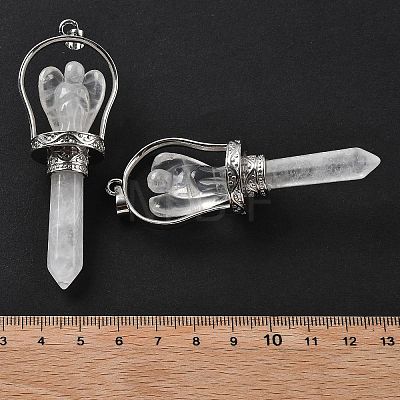 Natural Quartz Crystal Pointed Big Pendants KK-H491-01P-09-1