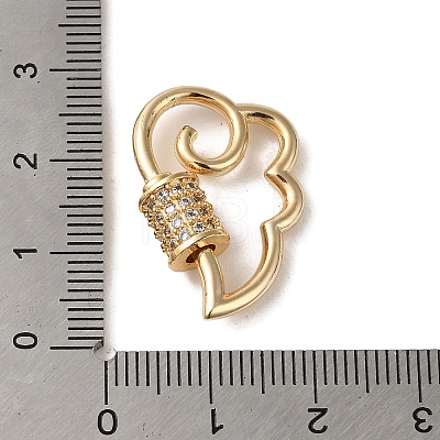 Brass Micro Pave CLear Cubic Zirconia Keychain Clasps KK-R162-028C-G-1