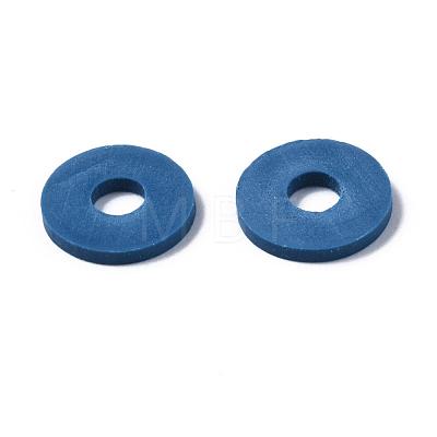 Flat Round Handmade Polymer Clay Beads CLAY-R067-10mm-44-1