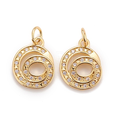 Rack Plating Eco-friendly Brass Micro Pave Clear Cubic Zirconia Charms KK-D072-01G-G-NR-1