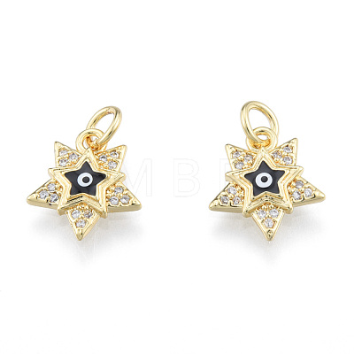 Brass Micro Pave Clear Cubic Zirconia Charms KK-N227-107B-1