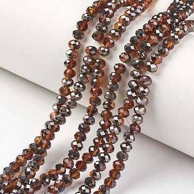 Electroplate Transparent Glass Beads Strands EGLA-A034-T4mm-P04-1