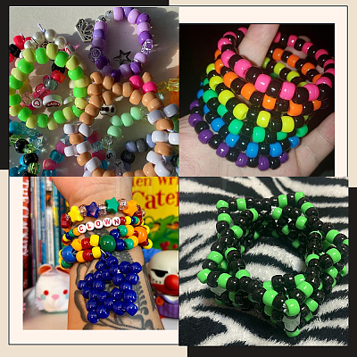 800Pcs Opaque Plastic Beads KY-SP0001-47G-1
