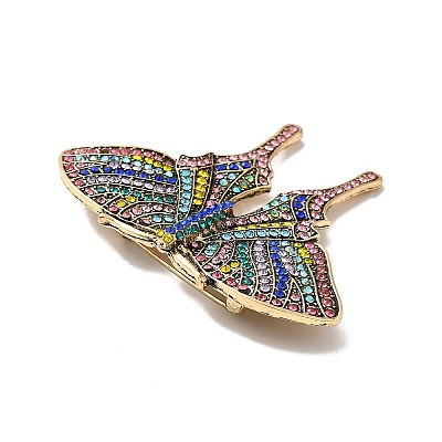 Colorful Rhinestone Butterfly Lapel Pin JEWB-P014-04AG-1