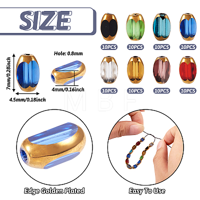  80Pcs 8 Colors Electroplate Glass Beads Strands EGLA-TA0001-21-1