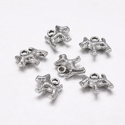 Tibetan Style Alloy Puppy Pendants X-TIBEP-990-AS-FF-1