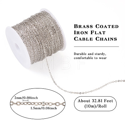 Brass Coated Iron Flat Cable Chains CH-TAC0007-01P-1