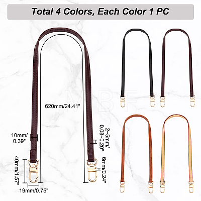   4Pcs 4 Colors PU Leather Bag Handles FIND-PH0017-15-1