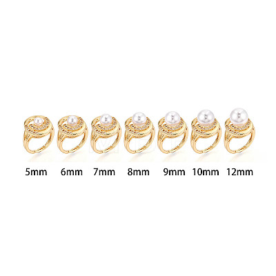 Brass Micro Pave Cubic Zirconia Adjustable Cup Peg Ring Settings KK-B166-03G-1
