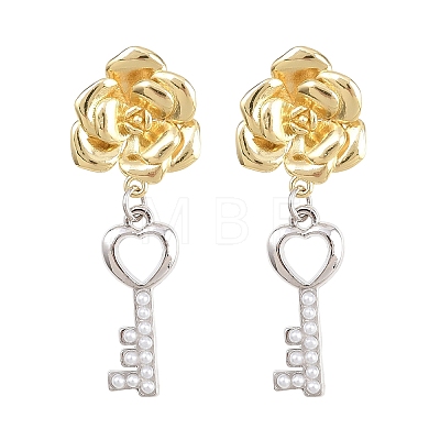 Brass Stud Dangle Earrings EJEW-G471-35GP-1