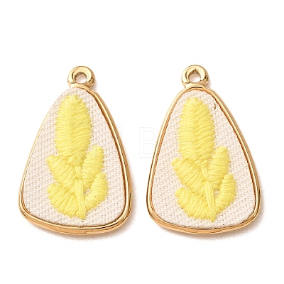 304 Stainless Steel & Cloth Embroidered Pendants FB-CBAFBAF-02G-1