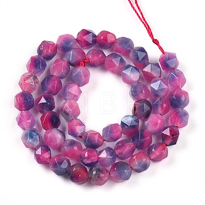 Dyed Natural White Jade Beads Strands G-T139-8mm-45N-1