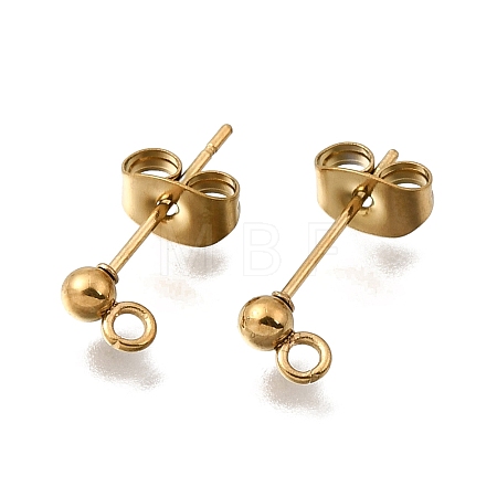 304 Stainless Steel Stud Earrings Findings STAS-L315-066B-G-1