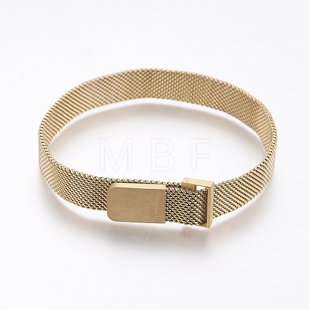 PVD Vacuum Plating 430 Stainless Steel Mesh Bracelet Making MAK-L021-01G-1