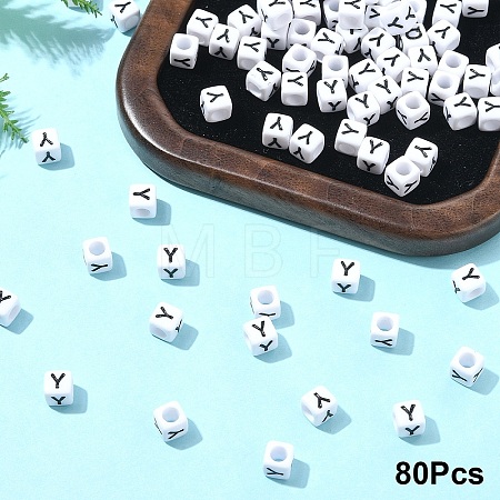 Acrylic Horizontal Hole Letter Beads OACR-YW0002-08Y-1