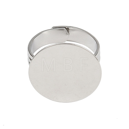 Flat Round Brass Pad Ring Settings MAK-S033-018P-NF-1