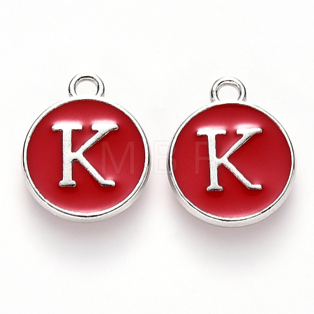 Platinum Plated Alloy Enamel Charms ENAM-S118-03K-P-1