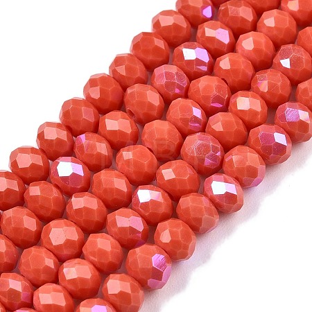 Electroplate Opaque Solid Color Glass Beads Strands EGLA-A044-P4mm-L21-1